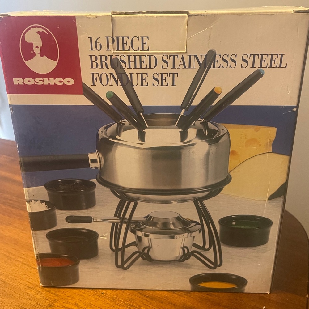 NEW Fondue Set Brushed Stainless Steel